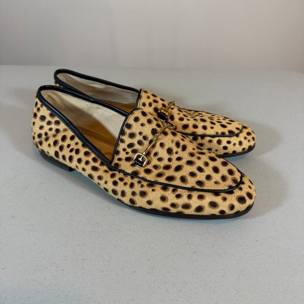 Sam Edelman Loraine Bit Loafer Womens 8 Leopard Print Calf Hair Finish Gold Tone